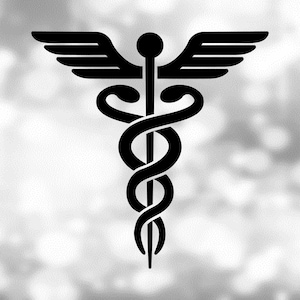 Medical Clipart: Black Medical Caduceus Symbol Silhouette for Medicine, Doctors, Nurses, Hospital Staff - Digital Download svg png dxf pdf