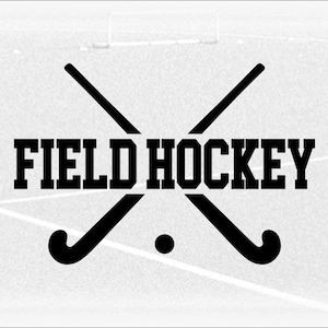 Sports Clipart: Black Words "Field Hockey" with Crossed Stick for Players / Teams - Change Color Yourself - Digital Download svg png dxf pdf