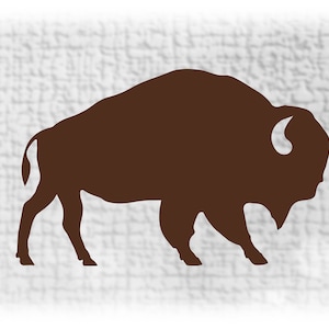 Clipart animal : simple et facile silhouette de buffle ou de bison unie marron - changement de couleur avec votre propre logiciel - téléchargement numérique SVG et PNG