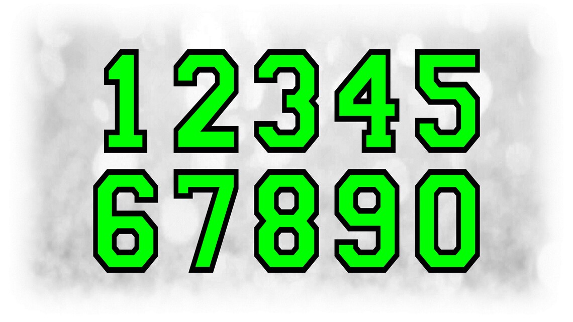 Sports Clipart: Jersey Number Templates Grouped on a Single - Etsy