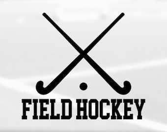 Sports Clipart: Black Words &quot;Field Hockey&quot; with Crossed Stick for Players / Teams - Change Color Yourself - Digital Download svg png dxf pdf