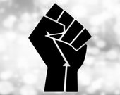 Clipart for Causes Large Black Power Fist - Black Lives Matter - Black Nationalism Solidarity Support Strength - Digital Download SVG PNG