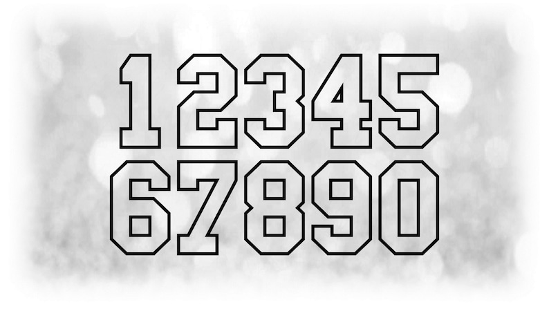 Sports: Jersey Number Templates Grouped on ONE Single Sheet | Etsy