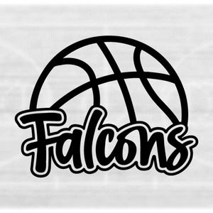 Sports Clipart: Black Half Basketball With Fun Script 