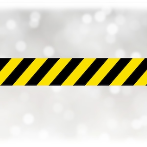 Car/Automotive Clipart: Long Strip of Yellow on Black Striped Caution or "Construction" Warning Tape - Digital Download svg png dxf pdf