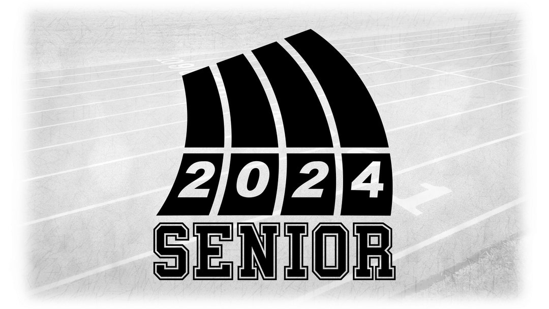 Sports Clipart Black Track and Fieldfourlane Track W/ Year 2024 Lane