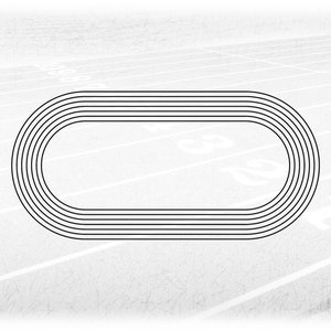 Sports Clipart: Black Running Track to Scale with Six Lanes for Track & Field Athletes, Coaches, Parents - Digital Download svg png dxf pdf