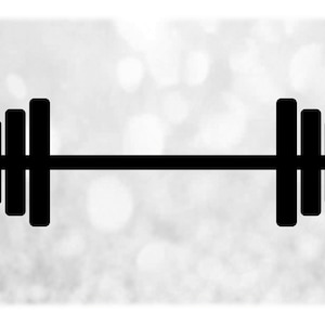 Sports Clipart: Black Barbell / Bar Bell Weight Lifting and Fitness - Change Color with Your Own Software - Digital Download SVG & PNG