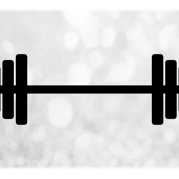 Sports Clipart: Black Barbell / Bar Bell Weight Lifting and Fitness - Change Color with Your Own Software - Digital Download SVG & PNG