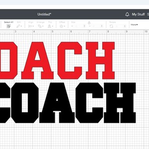 Sports Clipart: Red Word "coach" in Bold Collegiate Style Layered on ...