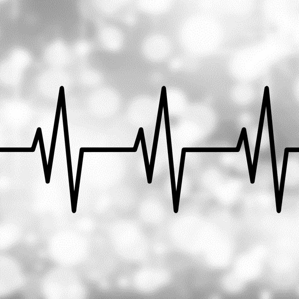 Medical Clipart: Triple Heartbeat / Electrocardiogram / EKG / ECG / Heart Rate Monitor Spike in Bold Black Line - Digital Download svg & png