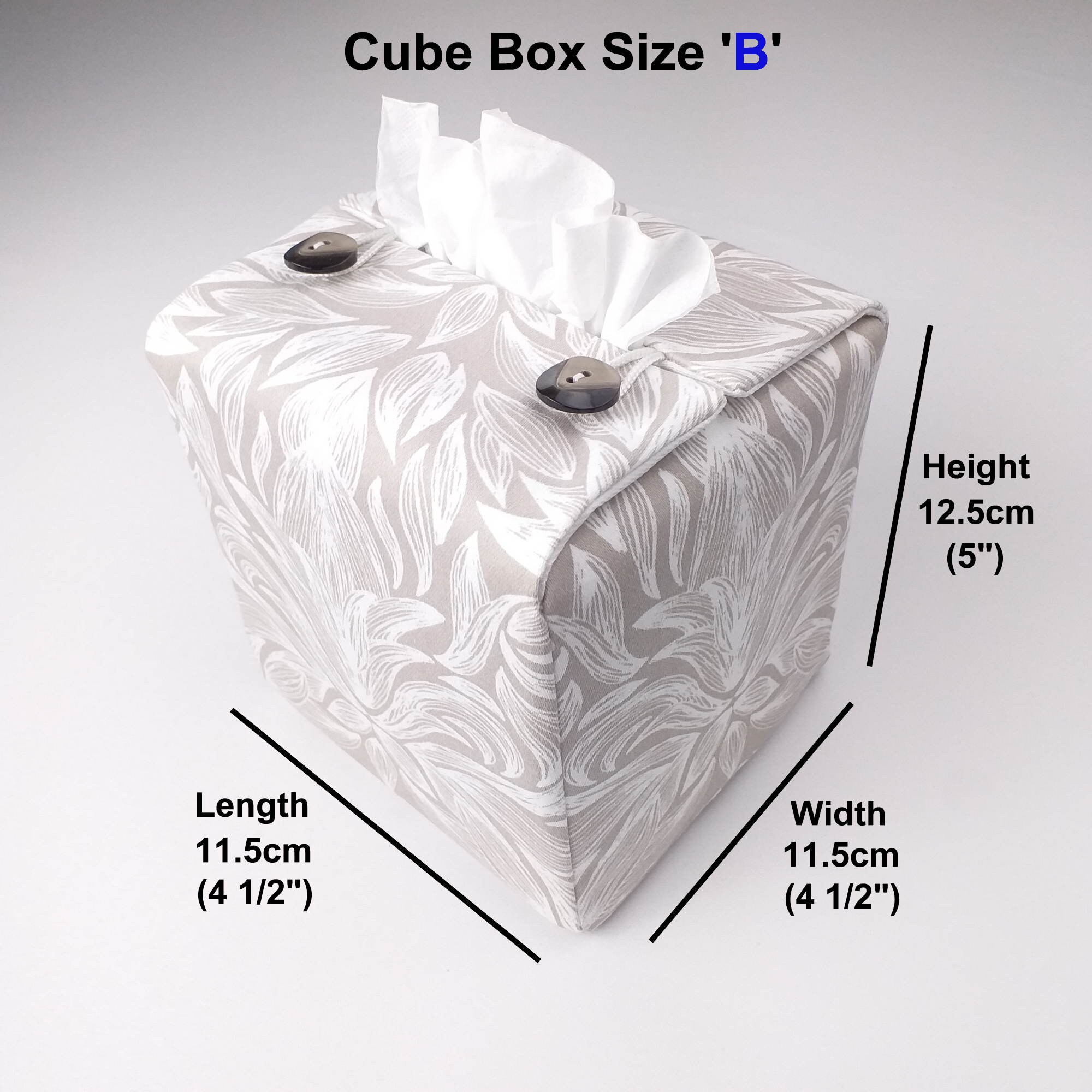 Cubierta de caja de tejido Impresión de hoja de cubo blanco | Etsy