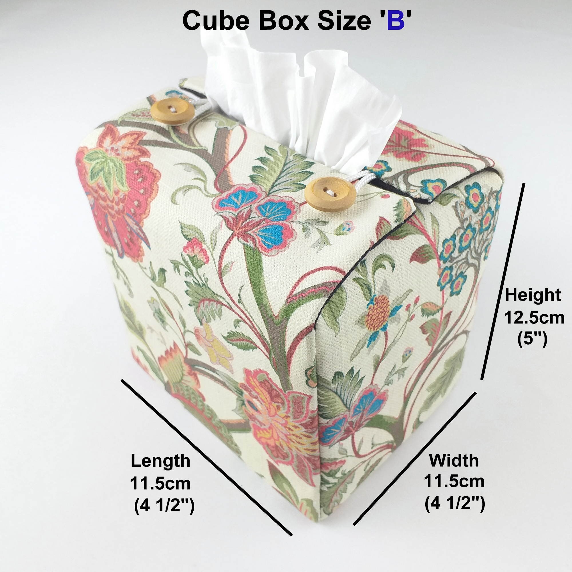 Cubierta de la caja de tejido Cubo De impresión botánica | Etsy