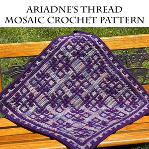 ARIADNE'S THREAD Patrón de crochet mosaico para manta, almohada