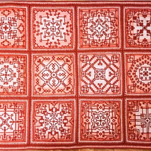 ARABESKI Squares Collection Mosaico Crochet Patrón cuadrado, Patrón de manta de mosaico, Patrón de ganchillo de mosaico, Afgan Block Grandma Squares