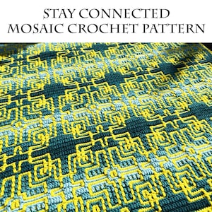 MANTÉNGASE CONECTADO Patrón de crochet mosaico para manta