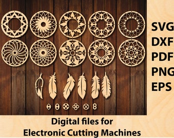 Dreamcatcher Laser Cutting File Wall Decor DXF, Laser Cut File, Cricut, Plasma, CNC Template, Paperwork, Dream Catcher