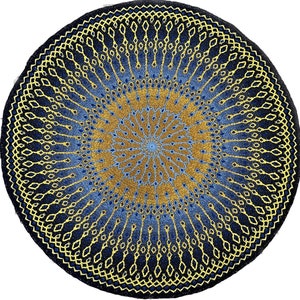 ASTEROID BELT Patrón Mandala de Ganchillo, Patrón de Ganchillo Mosaico, Patrón de Manta de Ganchillo