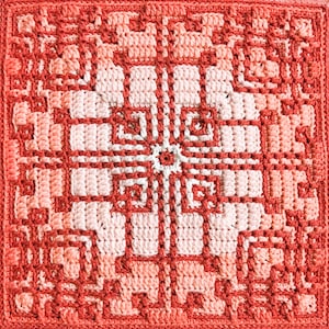 ARABESKI 4 Patrón mosaico crochet cuadrados, Patrón manta mosaico, Patrón mosaico crochet, Cuadrados mosaico crochet