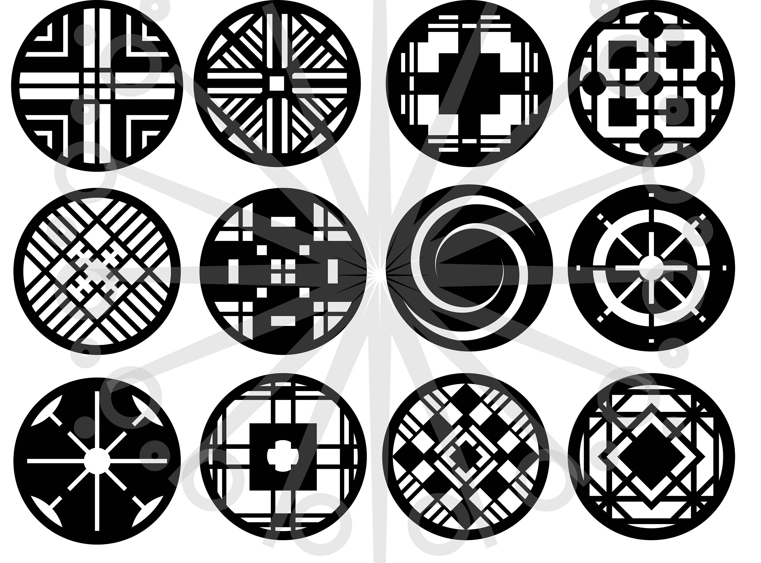 12 Digital Files Coasters for Laser Cut, CNC Cutting, CNC Router ...