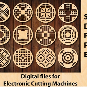 SVG Files Coasters for Laser Cut, DXF Cricut Cutting, CNC Router, Digital, Vector Files, Instant Download