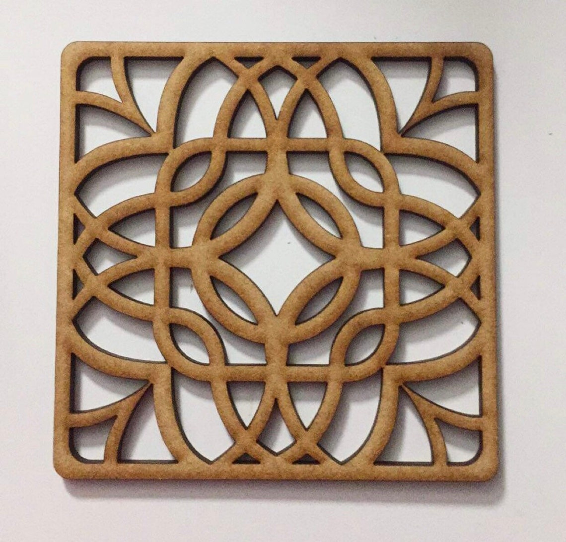 Square Geometric Coasters 12 Digital Files for Laser Cut SVG Etsy