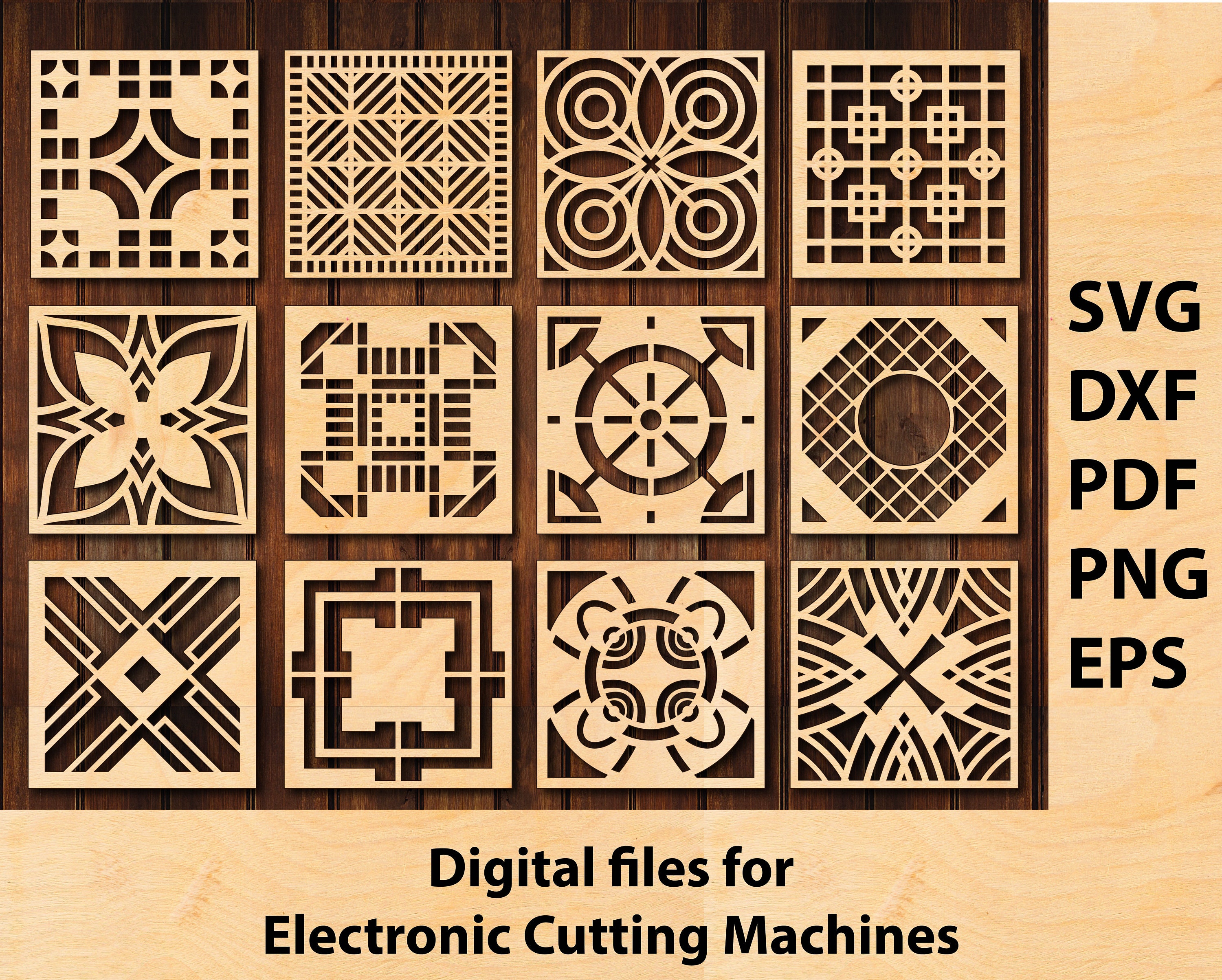 Square Coaster Templates Cut Files Graphic by SeaquintDesign