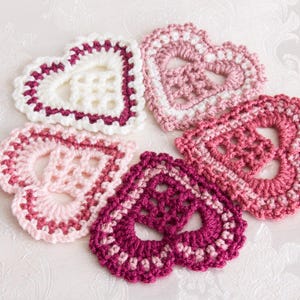 Crochet Heart Pattern, All My Loving PDF Pattern for Crochet Heart Applique, Crochet Heart Decor Coaster