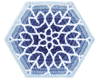 Let It Snow Blanket Snowflake 4, Mosaic Crochet Pattern, Crochet Blanket Pattern, Chritsmas Tree Skirt, Xmas Gift, Let it Snow Collection