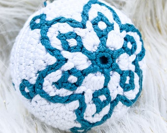 Christmas bauble crochet pattern #9, Notte Di Natale Christmas Tree Crochet Ornament, Snowflake Decoration