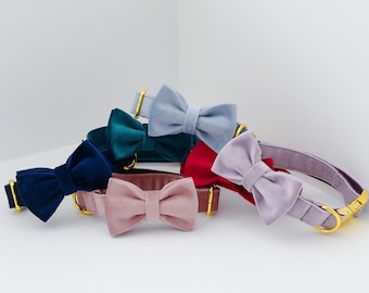 Handmade Dog Bow tie Collar, Fursuit Dog Neckwear Bow ties, Wedding Bow tie Dog Collars, Dog Birthday Bow, Custom Dog Mom and Dad Gift