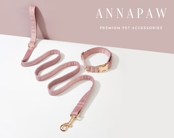 Fancy stoffige roze fluwelen puppyhalsband set,gepersonaliseerde halsband strikje set voor verjaardagscadeau,handgemaakte gegraveerde halsband riem strik