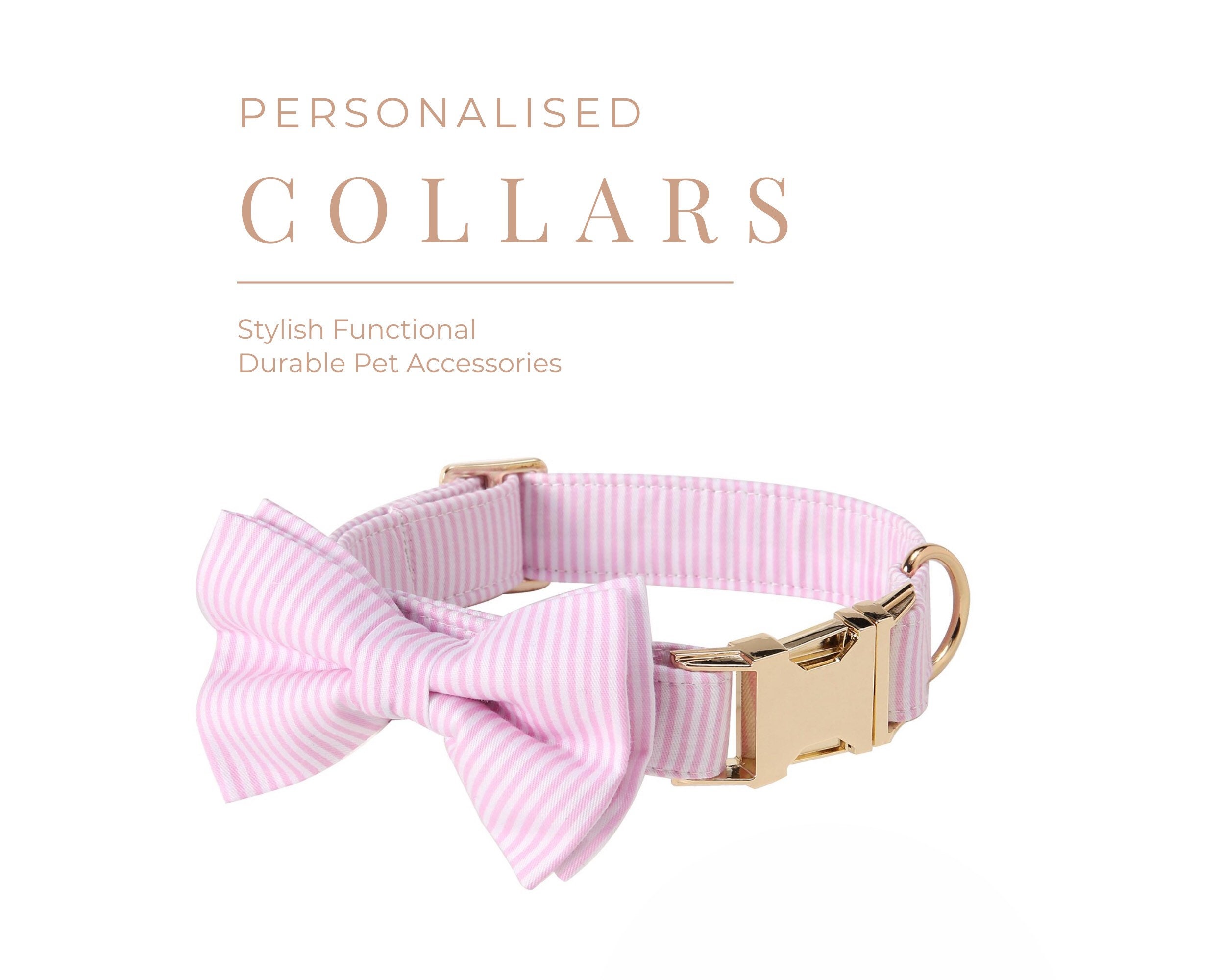 Girl Dog Collar With Bow Etsy Australia