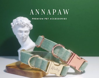 Personalized Dog Collar and Leash Bow tie set, Boy Dog Collar, Girl Dog Collar, Custom Dog Collar Mint, Green Dog Collar Bow, Free Shipping