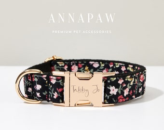 Personalisierte Blumen Hundehalsband Leine Fliege für Hochzeitsgeschenk, ausgefallene Welpen Kragen Fliege, handgemachte Hundehalsband Leine Fliege für Geburtstagsgeschenk