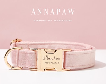 Fancy baby roze fluwelen puppy halsband riem set,gepersonaliseerde halsband strikje set voor verjaardagscadeau, handgemaakte gegraveerde halsband riem strik