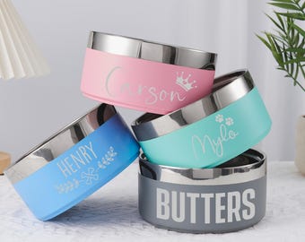 Ciotola per animali domestici in acciaio inossidabile personalizzata con nome: un regalo significativo per i genitori di cani, ideale per le donne