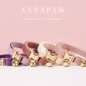 Personalized Kitten Collar Leash Bowtie,Fancy Velvet Cat Collar Bell Leash For Birthday Gifts,Luxury Corduroy Cat Collar Bowtie For Puppy