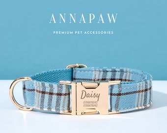 Hondenhalsband strikje set in blauw,gepersonaliseerde puppyhalsbandriem voor verjaardagscadeau,Aangepaste gratis hondenharnasriem,Aangepast hondenlabel