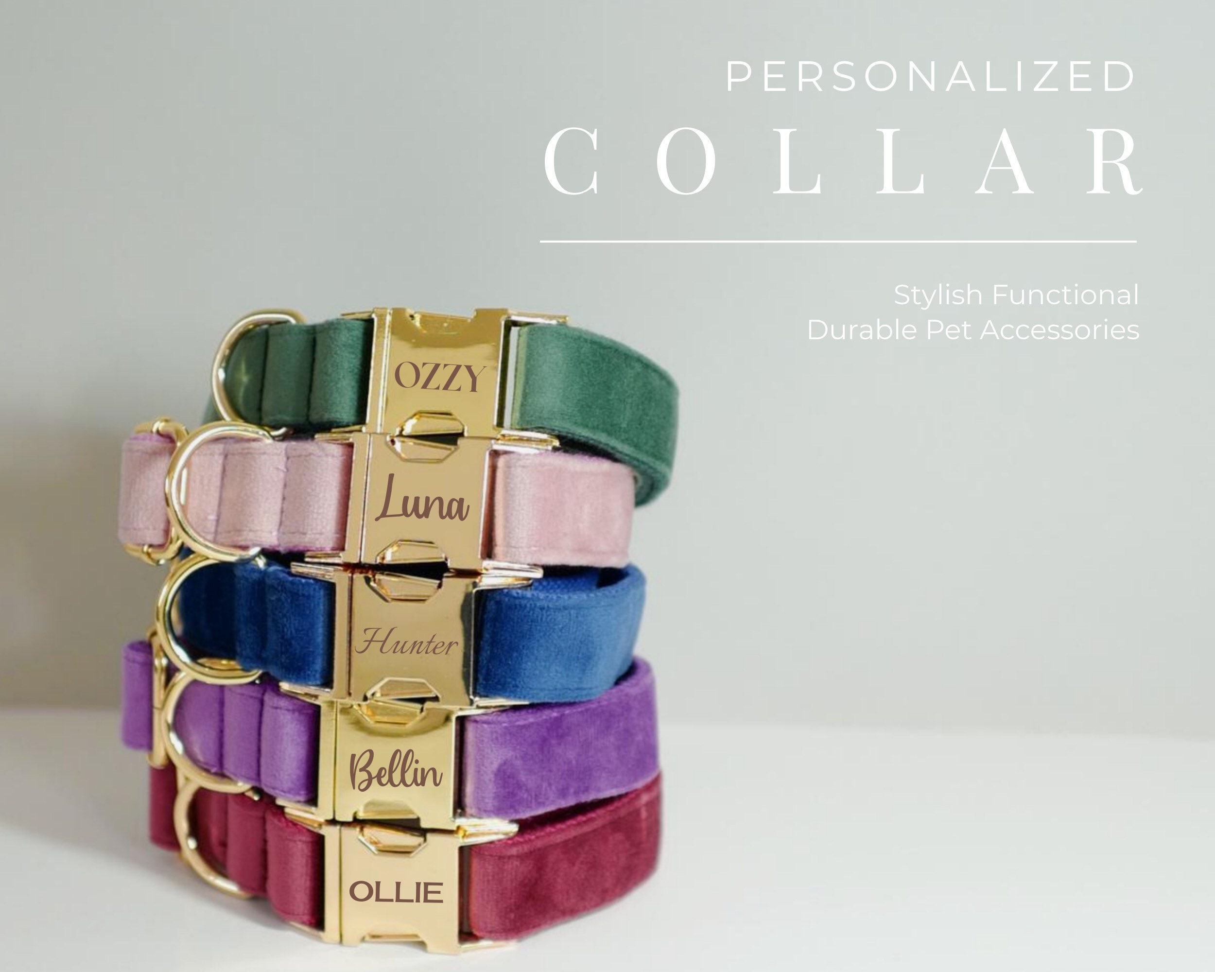 Custom Dog Collar with Name, Handmade Gift for Dog Mom and Dad, Durable Dog Puppy Collars with Designed Name Engraving, Dog Gift Accessories