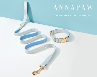 Benutzerdefinierte Baby Blau Samt Hundehalsband Fliege Set, handgemachte Welpen Halsband Leine Set, ausgefallene Hundehalsband Leine Fliege für Geschenk, gravierte Hundehalsband Schleife