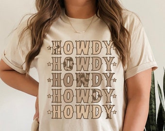 Cow Print Howdy T Shirt Cowgirl Shirt Western Shirt Women Rodeo Bachelorette Howdy Tee Western Wear Western Shirt Western Graphic Tee