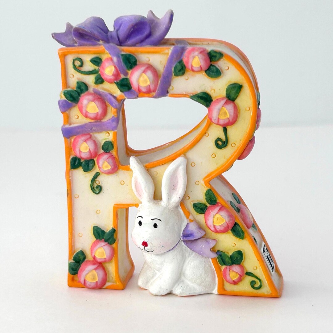 90s Mary Engelbreit Ink Alphabet Letter R Rabbit Rose Ribbon 2.5 Free ...