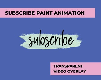 Subscribe Writing Paint Brush Animation Mint Green | handwritten, handwriting, video overlay, YouTube, vlog, paint, video editing