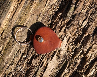 Leather Guitar Pick Holder Key Chain/ Guitar Pick Holster Key Ring/ Gift For Guitarist/ Personalized Guitar Pick Holder