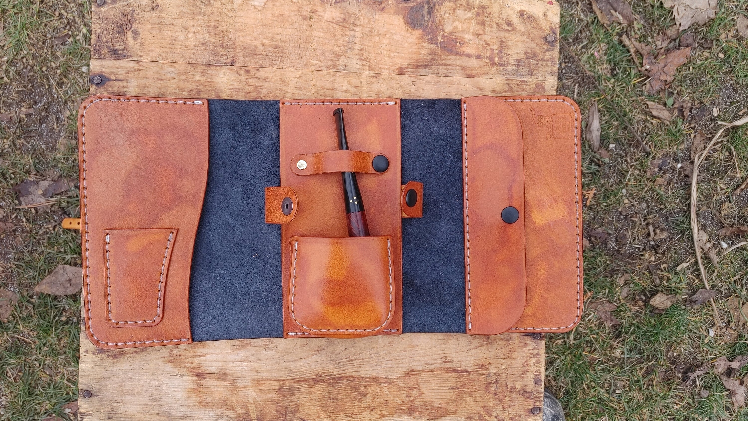 Leather Pipe Case/ Leather Pipe Roll / Handmade Leather/ Full Grain