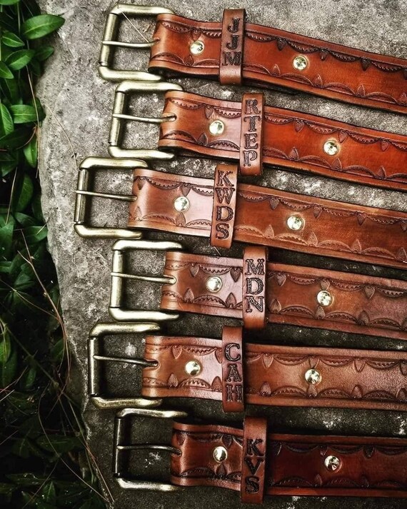 Handmade Leather Belt Personalized Leather Belt Hand Tooled Leather Belt
