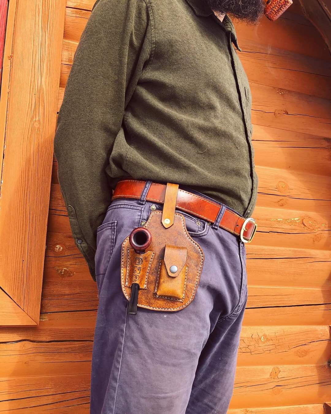 Leather Tobacco Pipe Holster / Zippo Holster / Tobacco Pipe