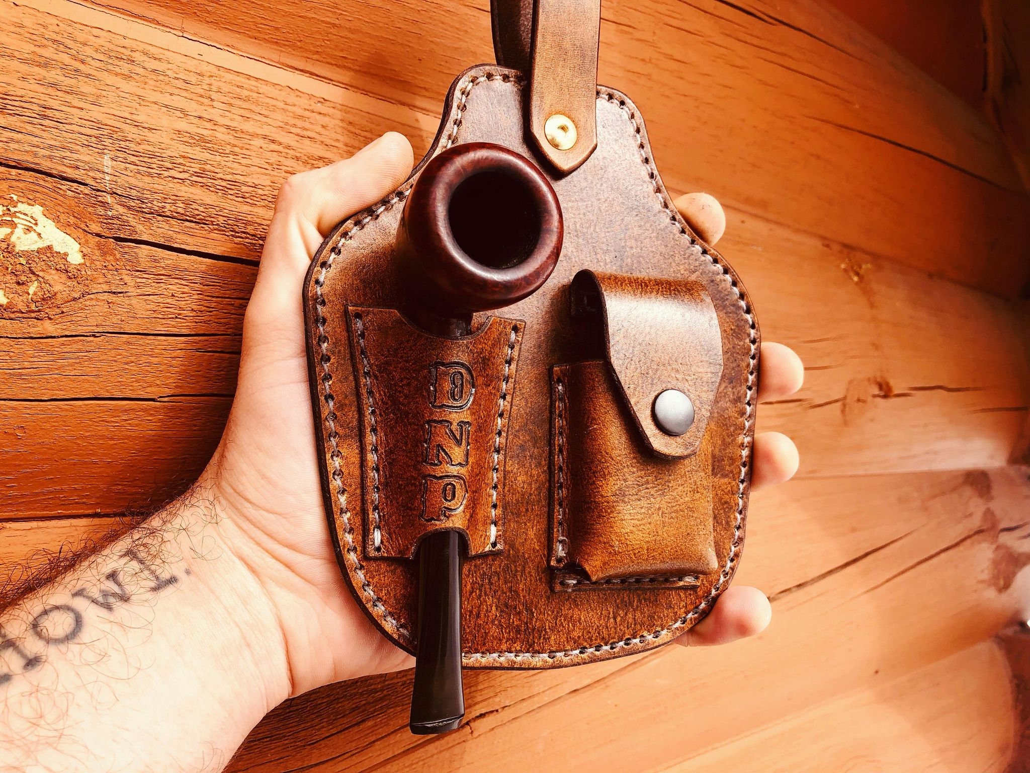 Leather Tobacco Pipe Holster / Zippo Holster / Tobacco Pipe