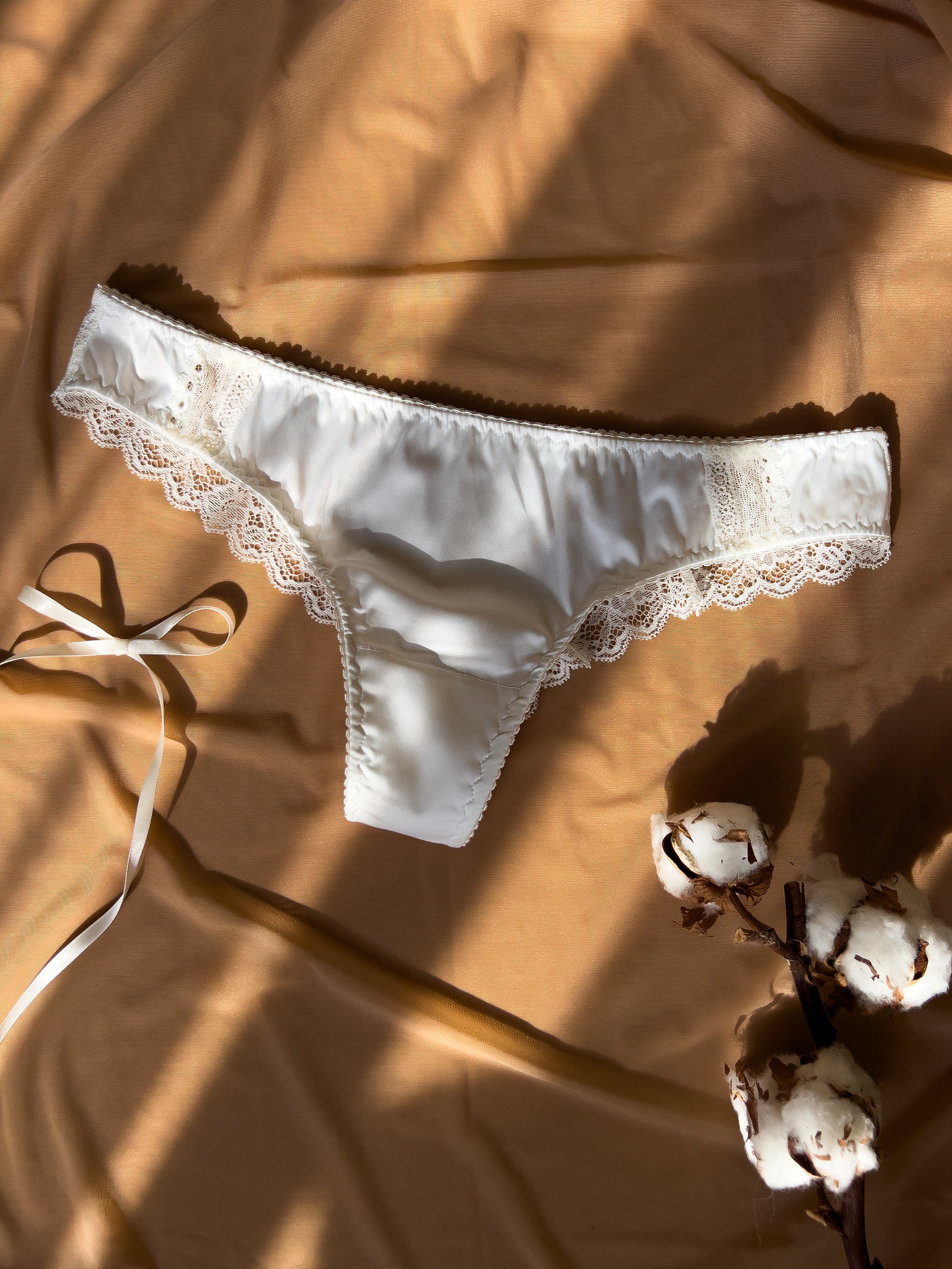 Donna Ruffles Raso Finta Seta Intimo Slip Mutande Mutandine - Foto 9